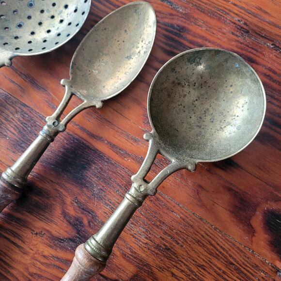 Vtg Brass Kitchen Utensils Set of 4 - Picture 2 of 6